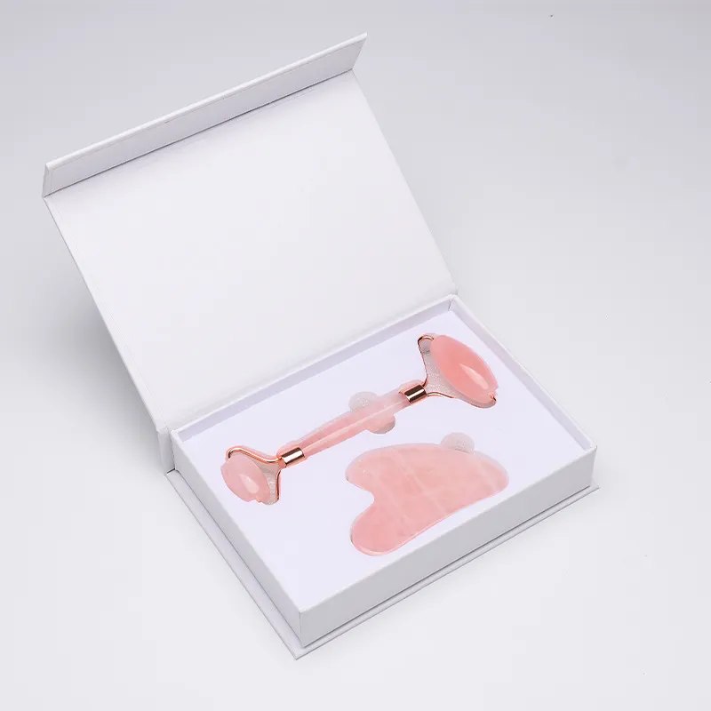 Facial roller and gua sha private label set